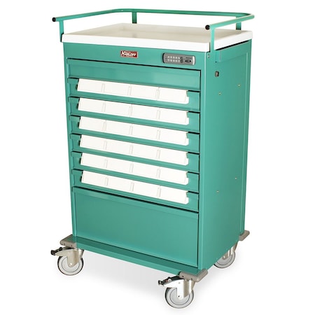 Harloff Value Line Med-Bin Medication Cart with 24 5 in bins and Pushbutton E-Lock VLT24EBIN5